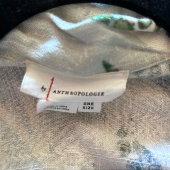 ❤️MAKE OFFER❤️ ANTHROPOLOGIE one size Green Floral Print Kimono Long Duster - Picture 5 of 5